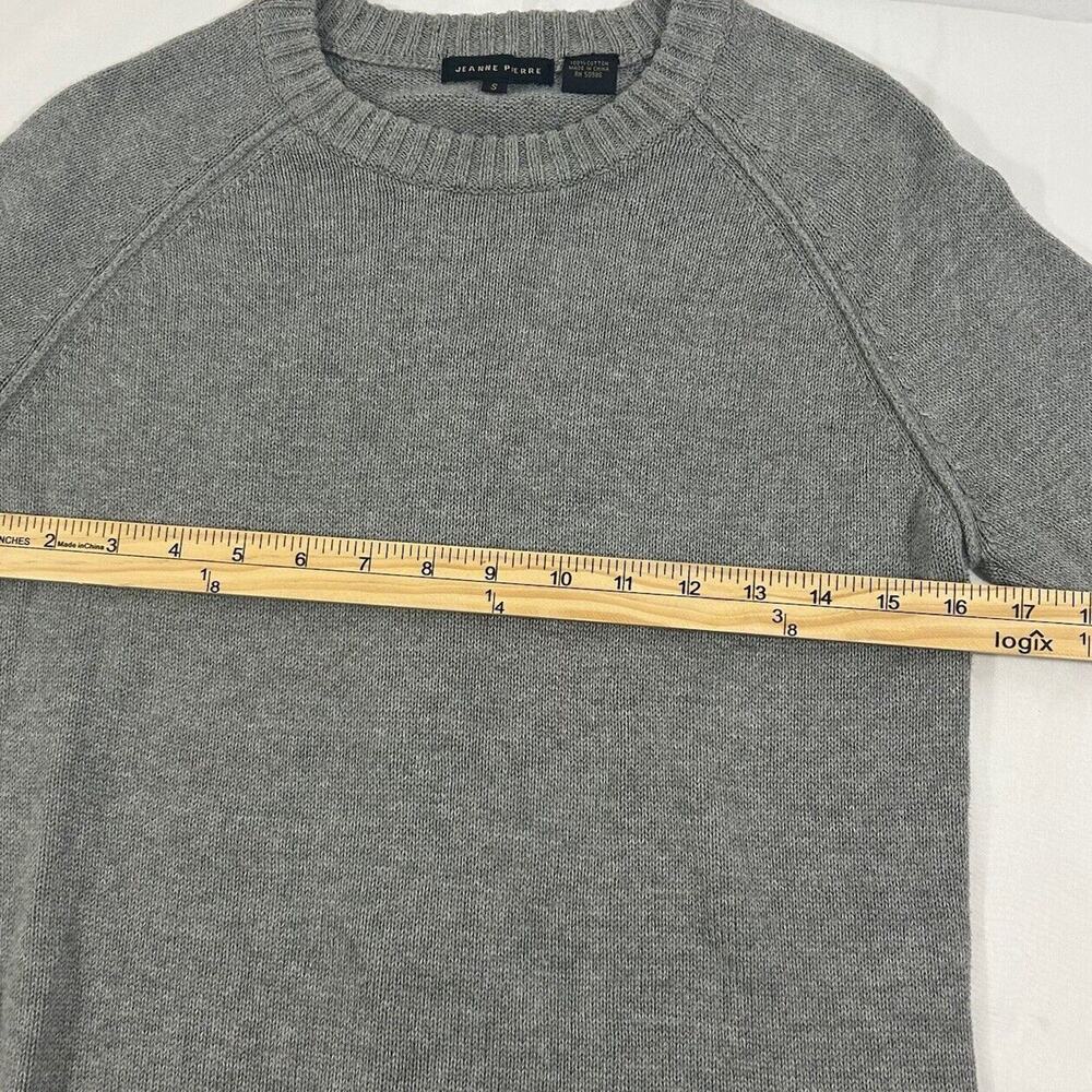 Jeanne Pierre Gray Crewneck Sweater Raglan Sleeve Rib Knit Trim Womens S - Picture 6 of 8